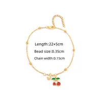 Elegant Simple Style Classic Style Letter Cherry 201 Stainless Steel Copper Women's Anklet sku image 10
