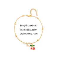 Elegant Simple Style Classic Style Letter Cherry 201 Stainless Steel Copper Women's Anklet sku image 11