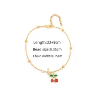 Elegant Simple Style Classic Style Letter Cherry 201 Stainless Steel Copper Women's Anklet sku image 12