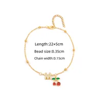 Elegant Simple Style Classic Style Letter Cherry 201 Stainless Steel Copper Women's Anklet sku image 13