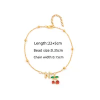 Elegant Simple Style Classic Style Letter Cherry 201 Stainless Steel Copper Women's Anklet sku image 14