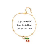 Elegant Simple Style Classic Style Letter Cherry 201 Stainless Steel Copper Women's Anklet sku image 15