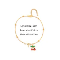 Elegant Simple Style Classic Style Letter Cherry 201 Stainless Steel Copper Women's Anklet sku image 16