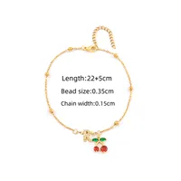 Elegant Simple Style Classic Style Letter Cherry 201 Stainless Steel Copper Women's Anklet sku image 17