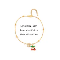 Elegant Simple Style Classic Style Letter Cherry 201 Stainless Steel Copper Women's Anklet sku image 18