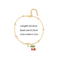 Elegant Simple Style Classic Style Letter Cherry 201 Stainless Steel Copper Women's Anklet sku image 19