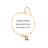 Elegant Simple Style Classic Style Letter Cherry 201 Stainless Steel Copper Women's Anklet sku image 20