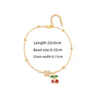 Elegant Simple Style Classic Style Letter Cherry 201 Stainless Steel Copper Women's Anklet sku image 21