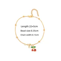 Elegant Simple Style Classic Style Letter Cherry 201 Stainless Steel Copper Women's Anklet sku image 22