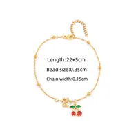 Elegant Simple Style Classic Style Letter Cherry 201 Stainless Steel Copper Women's Anklet sku image 23
