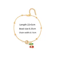 Elegant Simple Style Classic Style Letter Cherry 201 Stainless Steel Copper Women's Anklet sku image 24