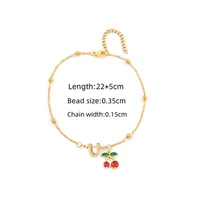 Elegant Simple Style Classic Style Letter Cherry 201 Stainless Steel Copper Women's Anklet sku image 25