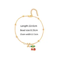 Elegant Simple Style Classic Style Letter Cherry 201 Stainless Steel Copper Women's Anklet sku image 26