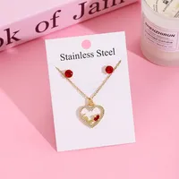 Sweet Cherry Strawberry 304 Stainless Steel Plating Women's Jewelry Set sku image 13