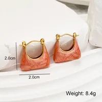 Vacation Classic Style Snakeskin Enamel 304 Stainless Steel 18K Gold Plated Earrings sku image 8