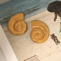 Marine Style Conch 304 Stainless Steel 18K Gold Plated Ear Studs main image 4