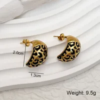 Vacation Classic Style Snakeskin Enamel 304 Stainless Steel 18K Gold Plated Earrings sku image 10