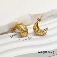 Vacation Classic Style Snakeskin Enamel 304 Stainless Steel 18K Gold Plated Earrings sku image 3