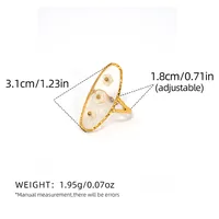 Wholesale Jewelry Cute Pastoral Flower 304 Stainless Steel Shell 18K Gold Plated Flowers Open Rings main image 2