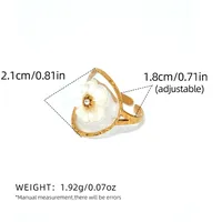Wholesale Jewelry Cute Pastoral Flower 304 Stainless Steel Shell 18K Gold Plated Flowers Open Rings main image 5