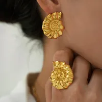 1 Pair Vacation Conch 304 Stainless Steel 18K Gold Plated Ear Studs main image 1
