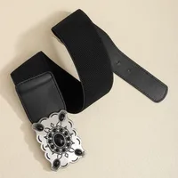 Vintage Style Simple Style Geometric Pu Leather Synthetic Fibre Alloy Buckle Women's main image 5