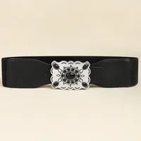 Vintage Style Simple Style Geometric Pu Leather Synthetic Fibre Alloy Buckle Women's sku image 1
