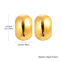 Simple Style Geometric Plating 304 Stainless Steel 18K Gold Plated Butterfly Backs Ear Studs sku image 1
