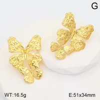 1 Pair Glam Lady Shiny Butterfly Polishing Plating 304 Stainless Steel 18K Gold Plated Drop Earrings Ear Studs main image 3