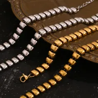 Retro Classic Style Geometric 304 Stainless Steel Plating 18K Gold Plated Women's Bracelets Necklace main image 4
