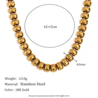 Retro Classic Style Geometric 304 Stainless Steel Plating 18K Gold Plated Women's Bracelets Necklace main image 2