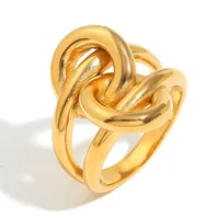 Basic Simple Style Knot 304 Stainless Steel Plating 18K Gold Plated Women's Rings sku image 1
