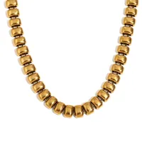 Retro Classic Style Geometric 304 Stainless Steel Plating 18K Gold Plated Women's Bracelets Necklace sku image 4
