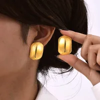 Simple Style Geometric Plating 304 Stainless Steel 18K Gold Plated Butterfly Backs Ear Studs main image 6