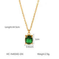 IG Style Simple Style Shiny Quadrilateral 304 Stainless Steel Titanium Steel Zircon 18K Gold Plated Women's Pendant Necklace main image 4