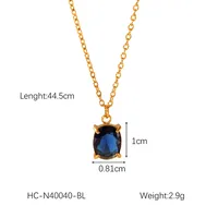 IG Style Simple Style Shiny Quadrilateral 304 Stainless Steel Titanium Steel Zircon 18K Gold Plated Women's Pendant Necklace main image 5