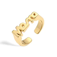 Vintage Style Simple Style MAMA MOM Letter Copper Plating Inlay Zircon 18K Gold Plated Mother'S Day Women's Adjustable Ring Open Rings main image 10