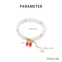Cute Modern Style Classic Style Cherry Fruit 304 Stainless Steel Beaded 18K Gold Plated Women's Bracelets main image 2