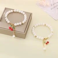 Cute Modern Style Classic Style Cherry Fruit 304 Stainless Steel Beaded 18K Gold Plated Women's Bracelets main image 3