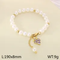 Cute Modern Style Classic Style Cherry Fruit 304 Stainless Steel Beaded 18K Gold Plated Women's Bracelets sku image 1