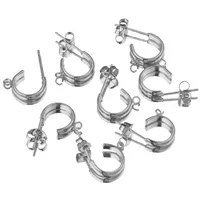 Basic Simple Style C Shape 304 Stainless Steel Plating Earring Accessories sku image 2