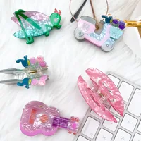 Women's Cute Modern Style Guitar Phone Dragonfly Acrylic Hair Claws main image 5