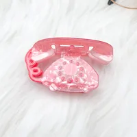 Women's Cute Modern Style Guitar Phone Dragonfly Acrylic Hair Claws sku image 1