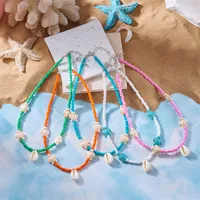 Vacation Marine Style Beach Shell Seed Bead Shell Women's Necklace main image 3