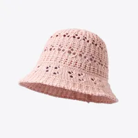Net Red Knitted Hollow New Fisherman Hat Summer Sunscreen Cap Children's Outdoor Portable Foldable Sun Hat Wholesale sku image 1