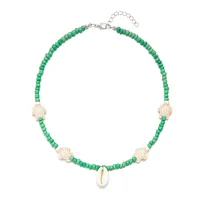Vacation Marine Style Beach Shell Seed Bead Shell Women's Necklace sku image 1