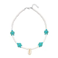 Vacation Marine Style Beach Shell Seed Bead Shell Women's Necklace sku image 2