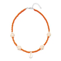 Vacation Marine Style Beach Shell Seed Bead Shell Women's Necklace sku image 3