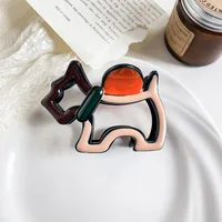 Women's Vacation Classic Style Color Block Plastic Resin Hair Claws sku image 5