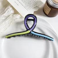 Women's Vacation Classic Style Color Block Plastic Resin Hair Claws sku image 9